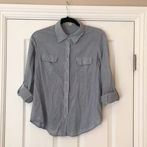 Blue Collared Button-down Shirt